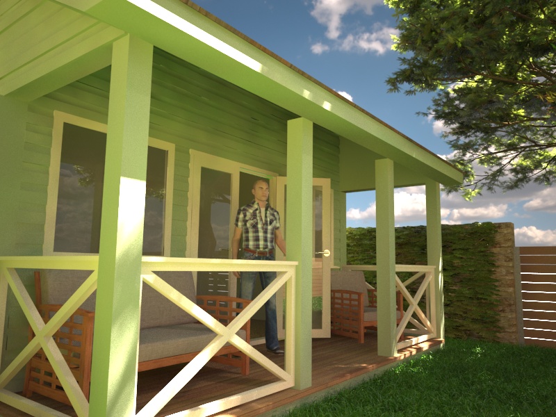 Garden office with veranda